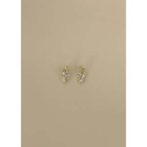 Vintage 14k Baguette V Diamond <b>Earrings</b> - Product Image 1