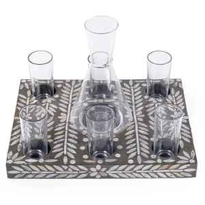 Bandeja de Madera Arábiga Hecha a Mano con Tapa de Acrílico y Detalles de Perlas para Servir Postres de Chocolate en la Celebración del Ramadán y el Eid - Product Image 3