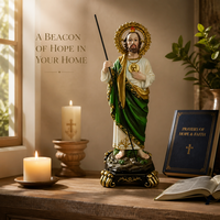 Statue personnalisée en résine de Saint Jude Thaddeus, figurine catholique peinte à la main, ornement religieux, décoration de chapelle à domicile, modèle de Noël