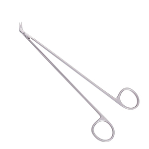 Tijeras quirúrgicas de acero de 19cm de la mejor calidad con mango de anillo Tijeras vasculares en ángulo manual de Smith para trabajo vascular - Product Image 1