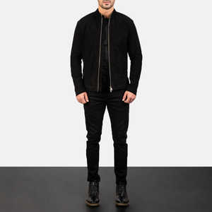 Cool Nouvelle Collection 100% Veste à glissière en cuir de vachette véritable pour hommes Doublure en satin avec broderie et patchs personnalisés - Product Image 6