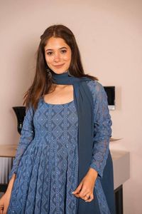 ชุดสูทอินเดียปักลายสไตล์ปากีสถานอนาลกาลีชุดอินเดียสำหรับผู้หญิงปักลายลูกไม้เสื้อสำหรับงานแต่งงานงานปาร์ตี้ - Product Image 4