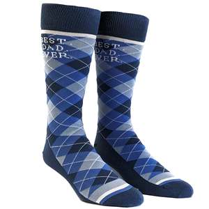 Best Dad Ever ODM White Sporty Daily <b>Socks</b> One Size Breathable Spandex Polyester Jacquard Digital Printing Happy Cuff Bottom - Product Image 4