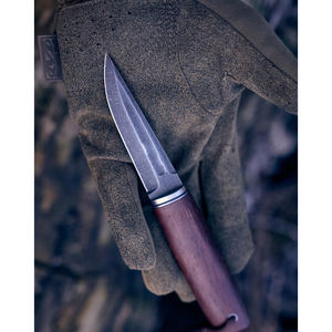 Cuchillo puukko de acero D2 con mango de madera de azobé y funda de cuero - Product Image 1