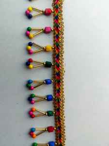 Ruban à franges perlées en polyester/coton écologique de luxe, vente en gros, ruban à pampilles en cristal scintillant, décoration de vêtements, rideaux de mariage - Product Image 4