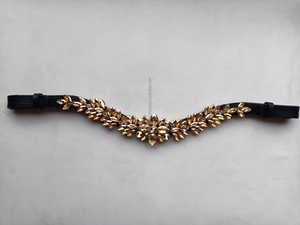 Hecho a mano de alta calidad Mega Bling Crystal Horse Leather ceja Band | Accesorios de caballo brida mayorista Fabricante - Product Image 3