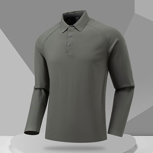 POLO de manga larga con logotipo personalizado para hombre, informal, Otoño, estilo transpirable, ropa de calle para hombre - Product Image 4