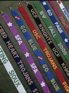Custom Handmade Beaded <b>Purse</b> Straps for College Sorority Colorful <b>and</b> Adjustable Seed Bead <b>Handbag</b> Strap - Product Image 4
