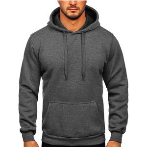 Sweat-shirt à capuche et sweat-shirt couleur anthracite chiné avec logo personnalisé sérigraphie sans doublure pour hommes - Product Image 1