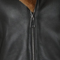 Nouvelle conception de veste bomber en cuir véritable et fourrure unisexe pour l'hiver, avec col montant et logo sur le devant, sur mesure