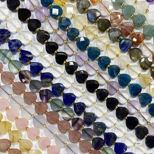 Perles en forme de cœur facettées en quartz rutilé doré naturel de qualité supérieure pour la fabrication de bijoux de luxe en DIY - Product Image 3