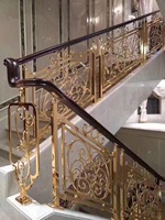 Luxus vergoldete Balustraden Aluminium Edelstahl Baluster Kunst geländer für Villen Hotels Lobby Projekte