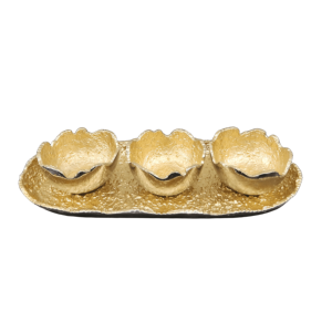 New Design 3-Piece Mini Tabletop Decor <b>Set</b> Metal Marble Tray with Long Salt and Pepper Server <b>Dessert</b> <b>Bowl</b> for Home Parties - Product Image 1