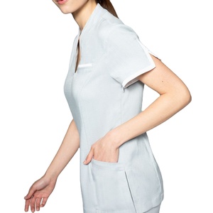 Customizable Summer Uniform <b>Set</b> Salon Scrub Suit with Top Pant Cotton Polyester Girls all Sizes Your Own Logo MADE BY BS 2026 - Product Image 3