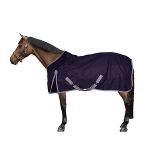 Couvertures de tapis de cheval en polyester nylon solide personnalisé confortable et durable imperméable à l'eau drap de cheval uni avec coque en toile de remplissage en coton - Product Image 1