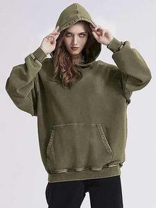 Direct Factory Acid Wash Hombres Sudadera con capucha con hombro caído y acabado desgastado - Product Image 5