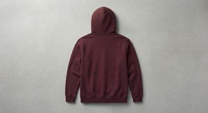 <b>Men's</b> <b>Burgundy</b> Fleece Pullover <b>Hoodie</b> with Front Logo Pocket Long Sleeve Winter Casual Streetwear 6XL - Product Image 3