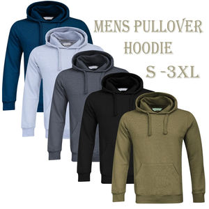 เสื้อฮู้ดแบบสวมหัวของผู้ชายเสื้อฮู้ดแบบสวมหัวสีทึบออกแบบได้ตามต้องการใส่สบายดีไซน์เฉพาะ - Product Image 1