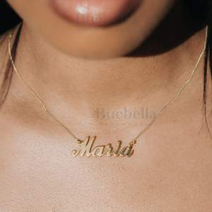 Personnalisé 925 Sterling Silver 10k Solid Gold Cursive Custom Name Pendant Hip Hop Style Collier Pendentif - Product Image 1
