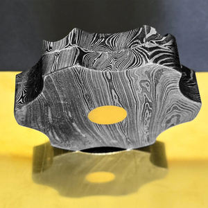 Cenicero de Acero de Damasco de Lujo, Cenicero de Metal Sólido Hecho a Mano, Patrón Único, Accesorio para Fumar, Regalo para Coleccionistas y Decoración - Product Image 5