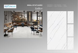 Glossy Statuario Carrara Design Porcelain 600x1200mm Grey Veins Glazed Vitrified Floor <b>Tiles</b> International Residential - Product Image 4