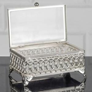 Colección de joyas de metal decorativas de aleación de zinc con cajas de joyería de lujo de opulencia de metal para mantener joyas elegantes en latón - Product Image 3