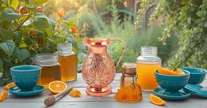 Pichet en cuivre pur-Pichet en cuivre, pichet à eau en cuivre/verre à eau-Pichet à eau en cuivre/verre en cuivre pour des bienfaits pour la santé - Product Image 4