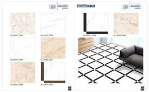 Carreaux de marbre en céramique pour salon, villa de luxe moderne 600x600 60 Carreau de sol en porcelaine émaillée brillante pour appartement - Product Image 4