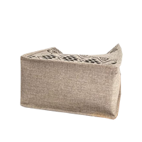 Sac de courses en jute écologique de qualité supérieure avec impression de lettres tendance pour l'hiver et poignée rembourrée tissée