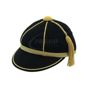 หมวกแก๊ปรักบี้พรีเมียมเวลเวทออเนอร์ |   ดีไซน์ลายจุดสปอร์ตพร้อมเชือกถักสีเงินและพู่ห้อย |   หมวกคุณภาพสูงแบบกำหนดสีเอง OEM ODM - Product Image 1