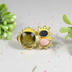 Cadena de cuerpo fino de plata de ley 92,5 con anillo de piedras preciosas múltiples - Product Image 5