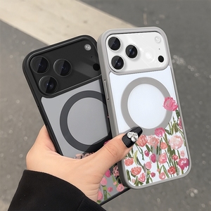 Nueva Funda Magnética para Teléfono con Diseño de Dibujos Animados para 17 Pro Max, TPU Suave, Diseño de Flores Blancas, Unisex - Product Image 2