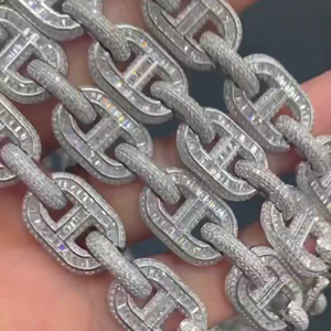 สร้อยเพชร925รูปเงินสเตอร์ลิงออกแบบได้ตามต้องการแฟชั่น22มม. ประดับเพชรสีขาวสไตล์ฮิปฮอป - Product Image 4