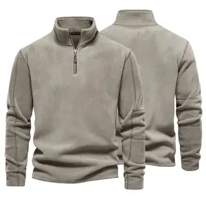 Blouson Bomber d'Hiver en Coton Sergé Personnalisé avec Logo pour Homme, 100% Coton, en Polaire Tricotée avec Fermeture Éclair, Idéal pour l'Extérieur - Vente en Gros - Product Image 1