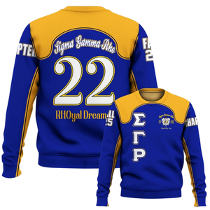 Sudadera de la Hermandad Sigma Gamma Rho Azul y Dorada 1922, Cuello Redondo, Ropa Griega, Sudadera de Forro Polar Premium, Atuendo de Invierno para Mujer, Regalo - Product Image 6
