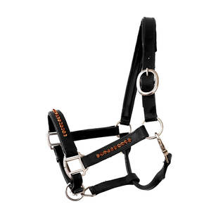 Horse Halter Bling <b>Coffee</b> Black Leather New High Quality Horse Leather Halter <b>Folded</b> - Product Image 1