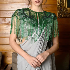 Hermoso Vestido de Cóctel Verde con Lentejuelas, Bordado a Mano, Estilo Glamuroso para Fiesta de Noche, Moderno, con Capa Transparente de Satén 100% - Product Image 1