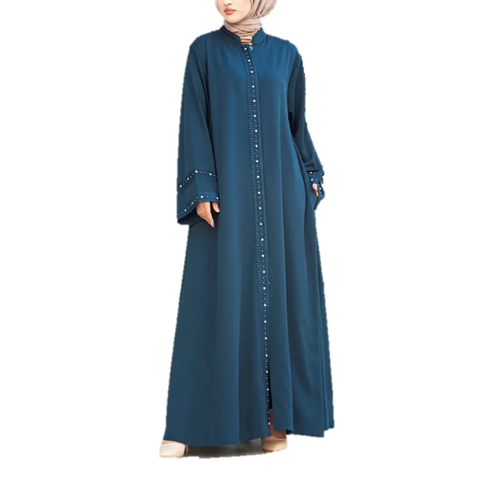 Gaun Abaya Muslim Trendi Baru untuk Wanita Gaun Sederhana Eid Islamic Abaya Gaun Elegan Arab Lady Fashion Abaya