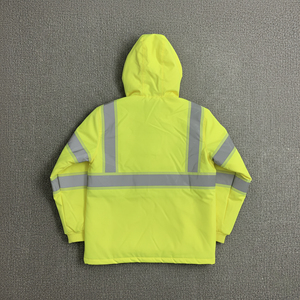 Chaqueta de Seguridad Reflectante de Alta Visibilidad, 100% Poliéster, para Trabajo en Exteriores en Invierno, Cálida, con LED Intermitente, Impermeable, ANSI Clase 2, Logotipo Personalizado, para Hombre - Product Image 2