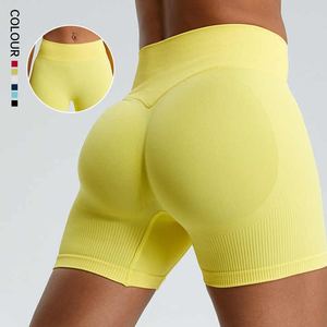 Pantalones cortos de yoga ajustados con champú Pantalones cortos de fitness de cintura alta para mujer Pantalones cortos para correr con realce de cadera - Product Image 5