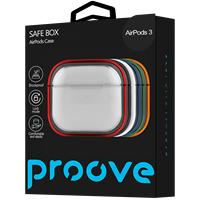 Étui de protection Proove Safe Box pour AirPods 1/2 3 4 5 & Pro Series, coque en silicone antichoc + PC avec porte-clés
