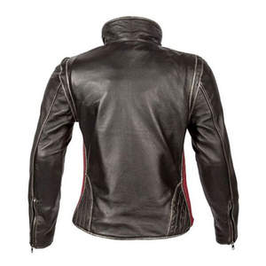 Veste en cuir automne hiver personnalisée pour femmes haut tendance solide col tournant manches longues respirant doublure en Satin teint uni - Product Image 2