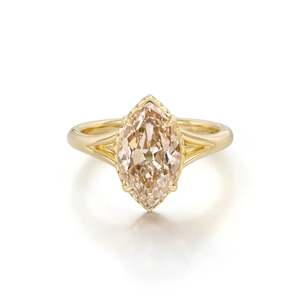 Anillo de Diamante de Laboratorio con Corte Marquesa Holandesa de 2 Quilates, Color Champán, Pedido Personalizado con Depósito - Product Image 2