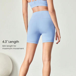 Pantalones cortos de yoga transpirables para mujer con tela elástica personalizable para ropa deportiva y regalos con técnica de diamantes de imitación - Product Image 4