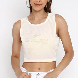 Top corto sin costuras de moda para mujer con cuello en V y diseño de ajuste cómodo sin costuras Rib Knit Crop Top - Product Image 1