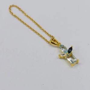 BellaJewelry S925 Pendentif fantaisie pour femme plaqué or 18 carats en argent sterling avec améthyste, citrine, rhodolite, cadeau OEM ODM - Product Image 1