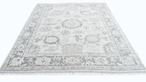 พรมขนสัตว์ oushak ขนาดใหญ่งานตามสั่งแบบถักมือดีไซน์ดอกไม้สวยงามทันสมัยหรูหราตกแต่งพื้นสำหรับบ้านห้องนั่งเล่น - Product Image 5