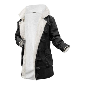 Chaqueta de bombardero con cierre de cremallera de estilo retro con cuello levantado de cuero personalizado para hombre con logotipo frontal - Product Image 6