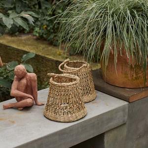 Lanterne à bougie en herbe de mer artisanale, lanterne en osier rustique pour décoration intérieure et extérieure, style bohème, ferme - Product Image 4