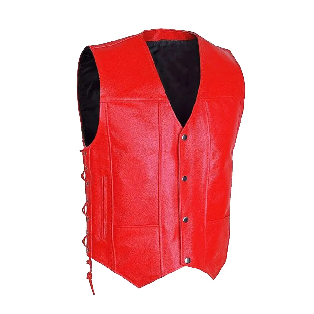 2023 Custom Premium Quality Motorbike Leather Vest for Men All Sizes and Colors Available Breathable Vest